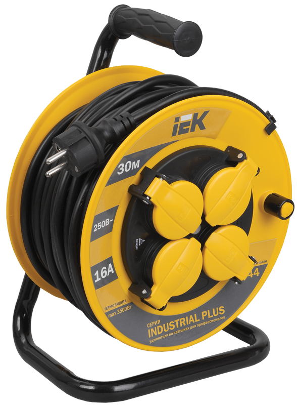 Катушка УК30 с т/з 4 места 2P+PE/30метров 3х1,5мм2 IP44 "Industrial plus" IEK во Владивостоке