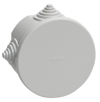 Коробка КМ41237 распаячная для открытой проводки d75х40 мм IP44 (RAL7035, 4 гермоввода) во Владивостоке