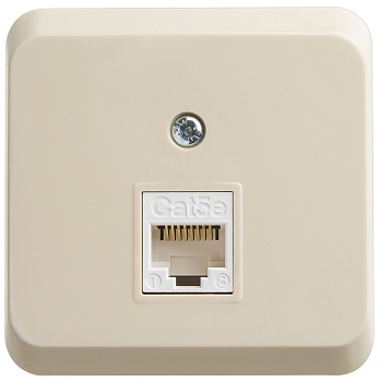 Розетка RJ45 компьютерная ЭТЮД SE накладная крем во Владивостоке