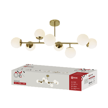 Люстра под лампу AURORA LUNA-8G9-LT 8xG9 матовые плафоны, латунный корпус IN HOME во Владивостоке