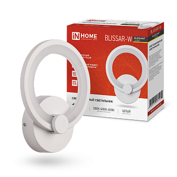 Светильник настенный светодиодный ELEGANT BLISSAR-W 15Вт 230В 3000-6500K 1200Лм STEP COLOR белый IN HOME во Владивостоке