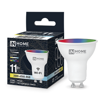 Лампа светодиодная LED-JCDRC-RGBW-SMART 11Вт 230В Wi-Fi GU10 RGB-3000-6500К 990Лм IN HOME во Владивостоке