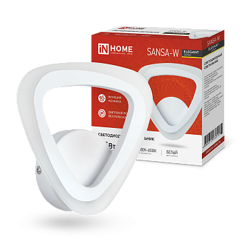 Светильник настенный светодиодный ELEGANT SANSA-W 15Вт 230В 3000-6500K 1200Лм STEP COLOR белый IN HOME во Владивостоке