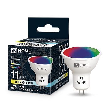 Лампа светодиодная LED-JCDR-RGBW-SMART 11Вт 230В Wi-Fi GU5.3 RGB-3000-6500К 990Лм IN HOME во Владивостоке