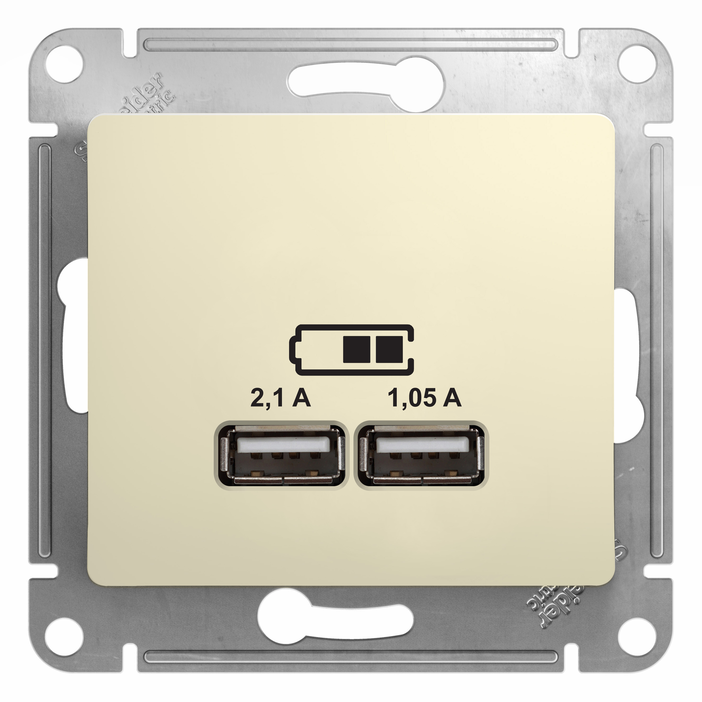 Розетка USB GLOSSA Schneider Electric бежевая во Владивостоке